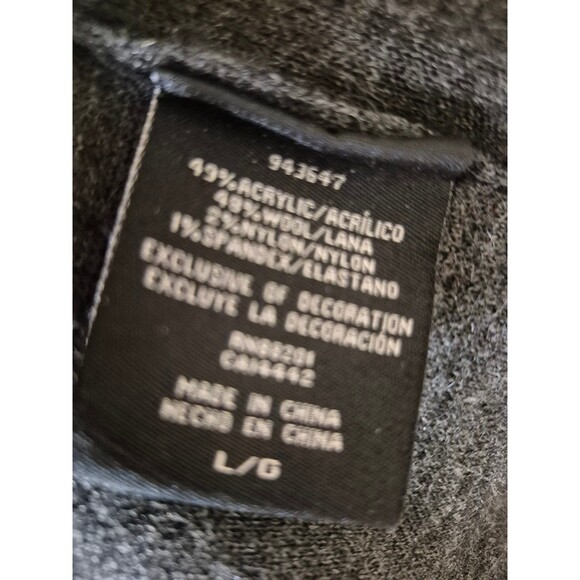 Blanc Noir BNCI Wool Blend Hooded Cardigan Duster Sweater Black Gray Sz L - Picture 8 of 8